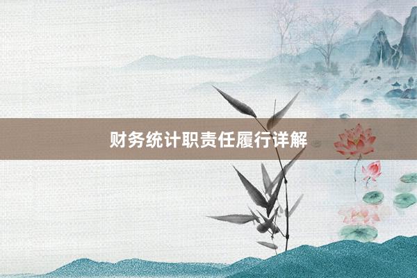 财务统计职责任履行详解