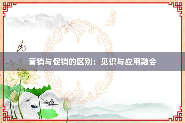 营销与促销的区别：见识与应用融会
